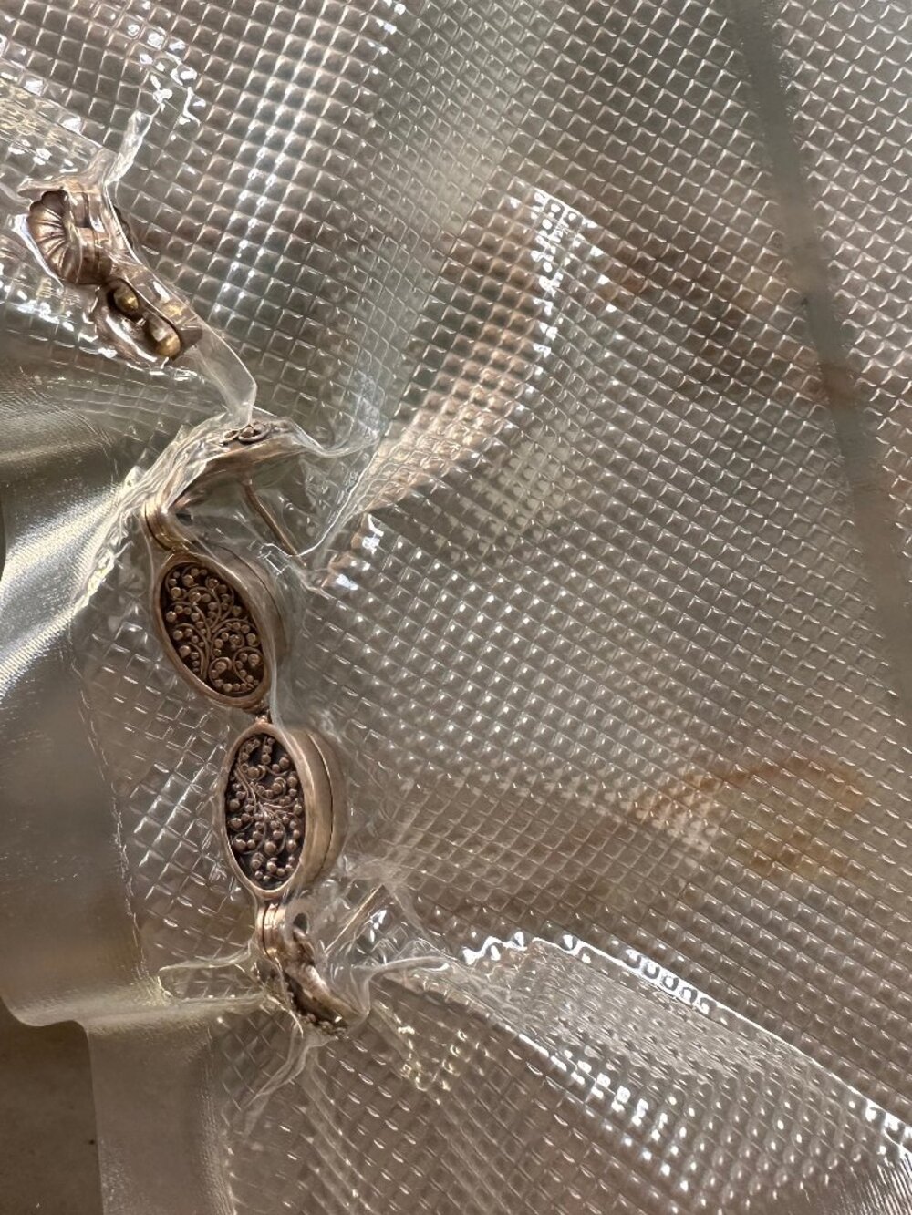 Lois Hill Style Sterling Oval Granulated Drop Earrings